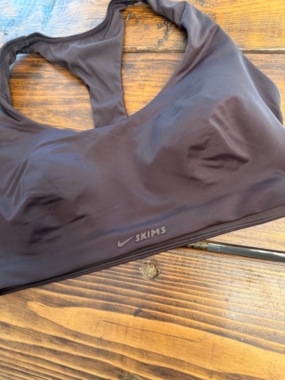 Skims Black Racerback Performance Sports Bra. Size Medium. Like new. - Picture 2 of 5